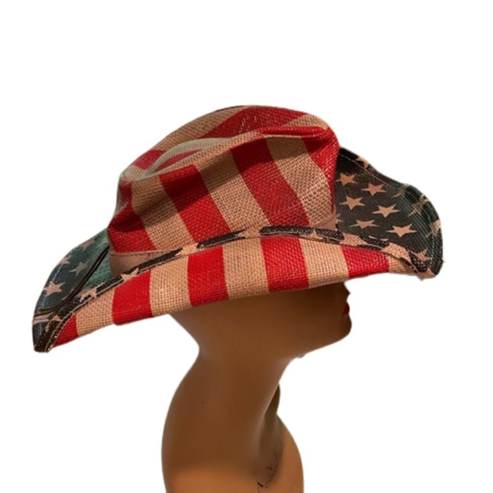 PETER GRIMM Patriotic American Flag Red Blue Stripe Star Western Justice Drifter